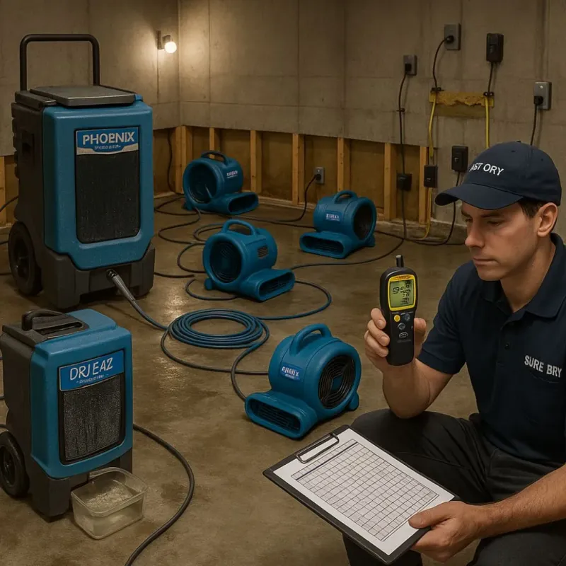 Structural Drying and Dehumidification process in Dennis, MA